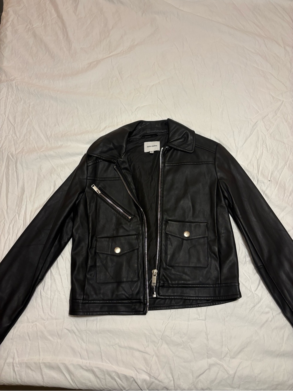 Black Faux Leather Moto Jacket